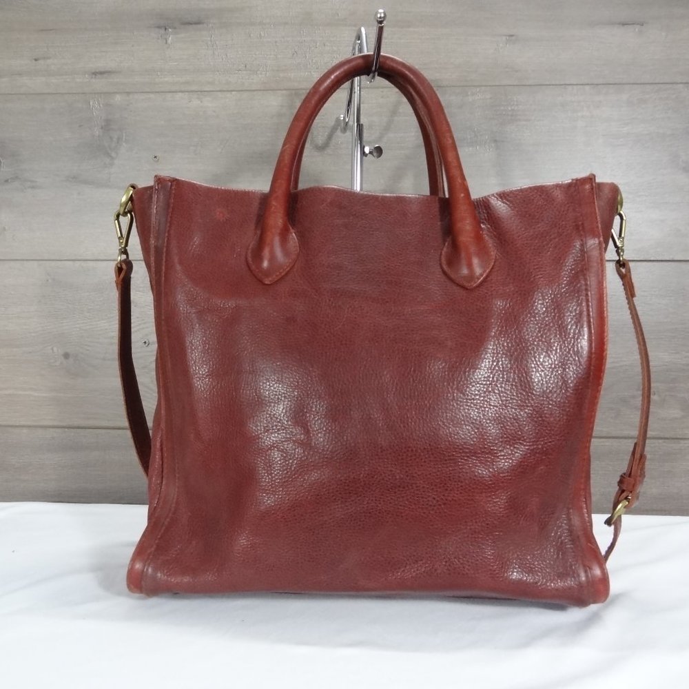 Madewell Dark Red Leather Tote Shoulder Bag Handbag Purse Handbag
